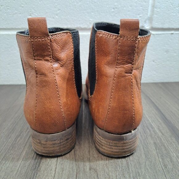 Nine West Casual Ankle Booties Women Brown Leather Slip On Ankle Boots Size 6.5M - Picture 5 of 9